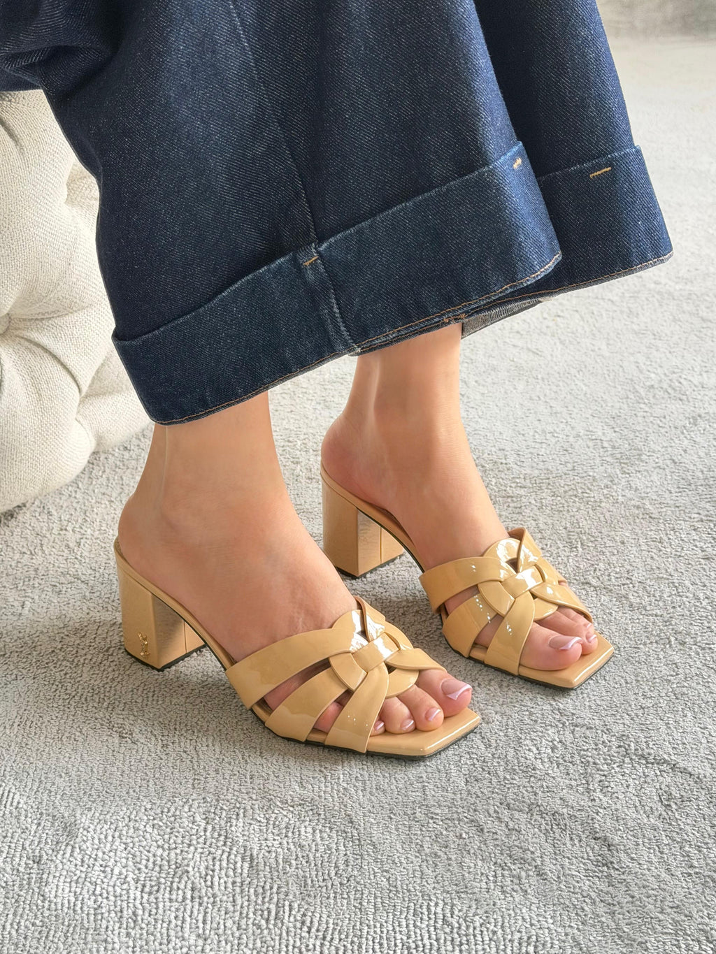 Saint Laurent Tribute Woven Mule Sandal - 2
