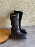 Dior D-Town Boots in Black Calfskin and Nylon
