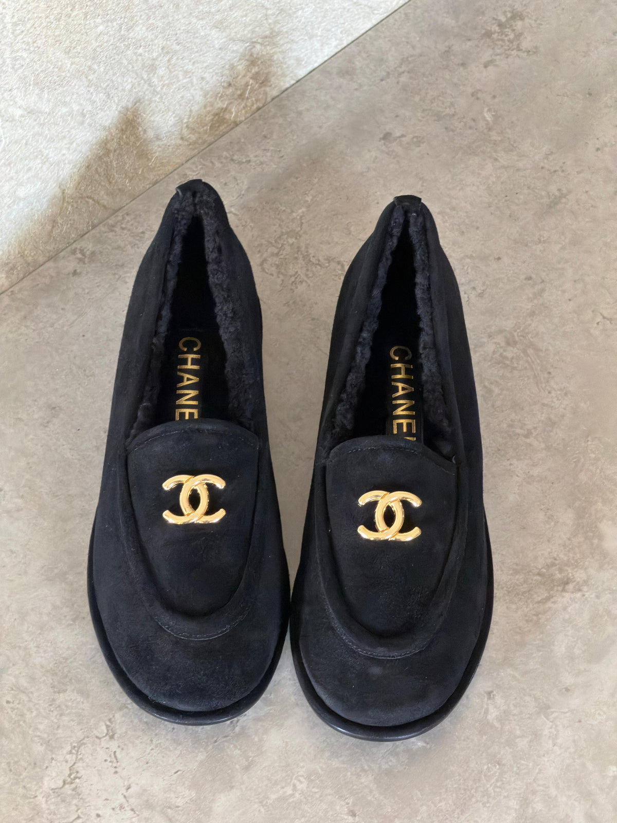 Chanel Suede Kidskin and Shearling Loafers - 6