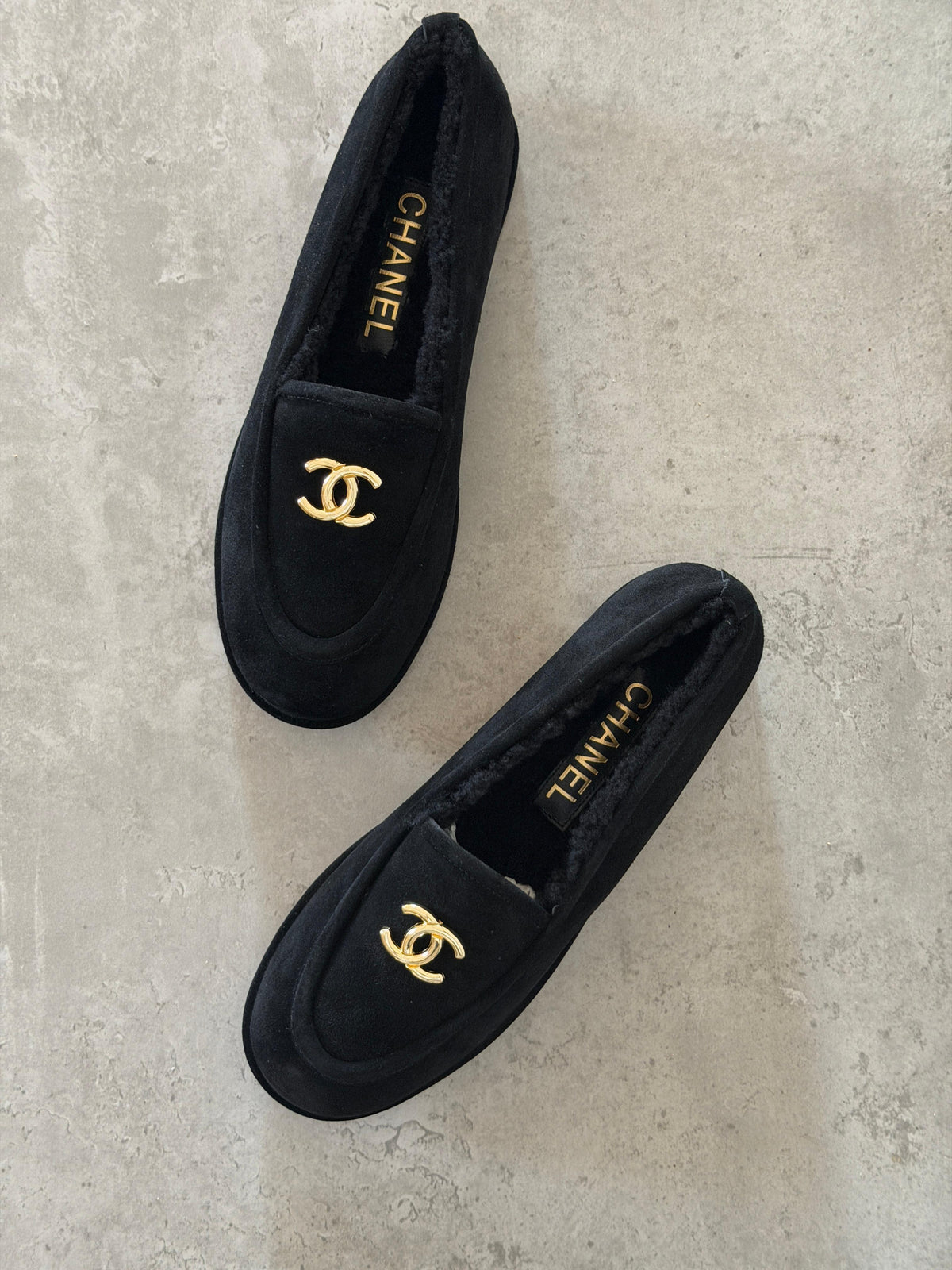 Chanel Suede Kidskin and Shearling Loafers - 5