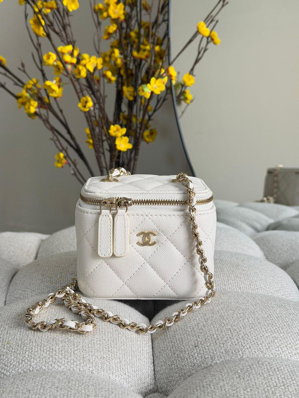 Chanel Quilted Lambskin Pearl Crush Mini Vanity Case - 16