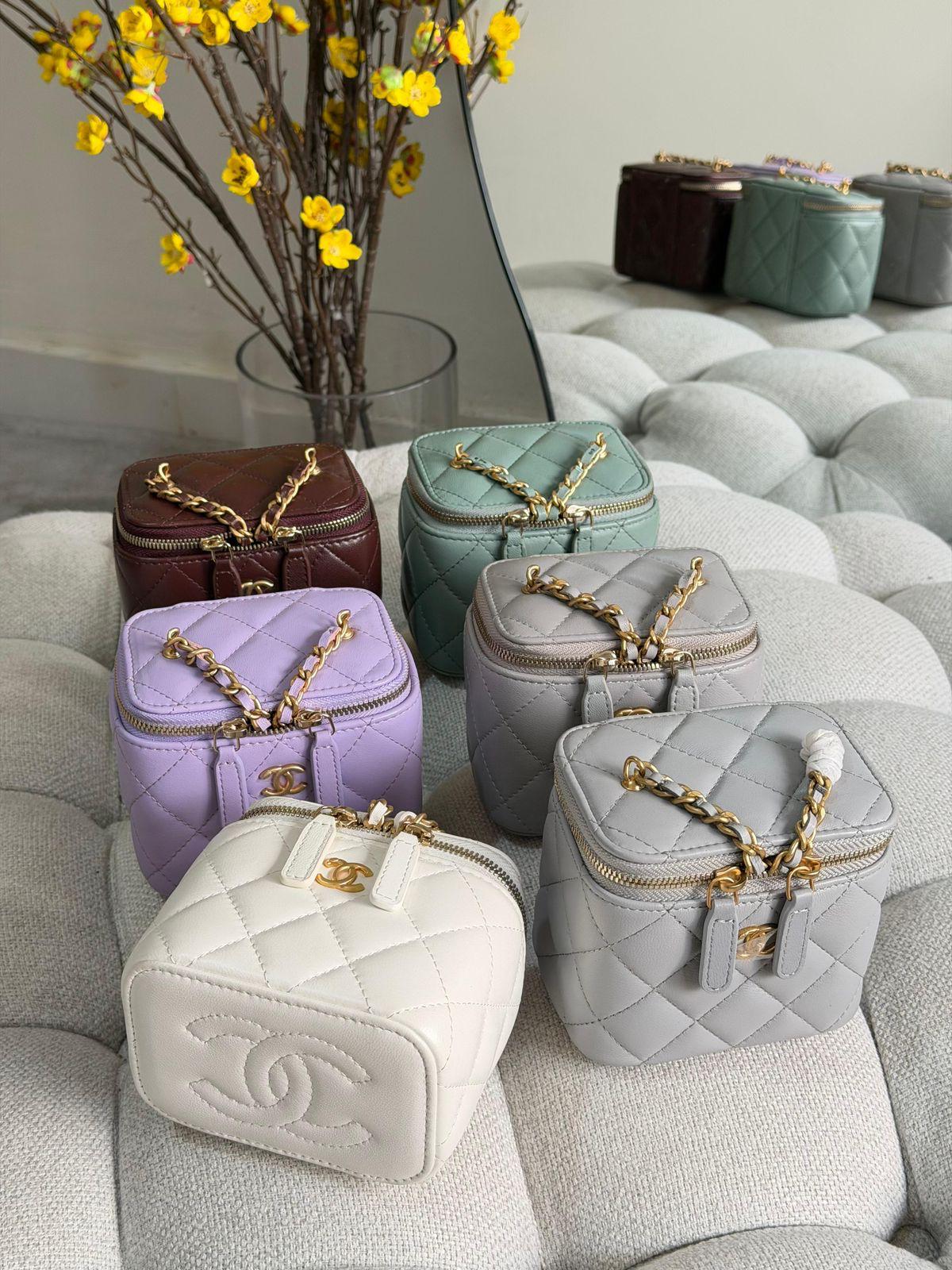 Chanel Quilted Lambskin Pearl Crush Mini Vanity Case