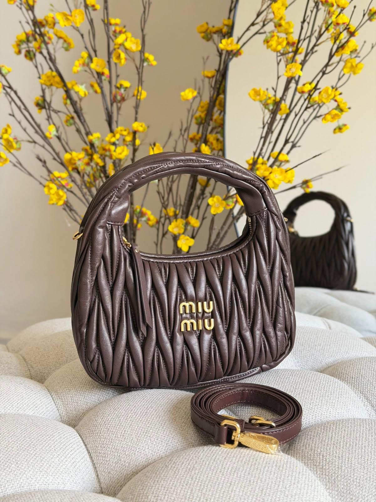 Miu Miu Wander Matelassé Nappa Leather Mini Hobo Bag - 7