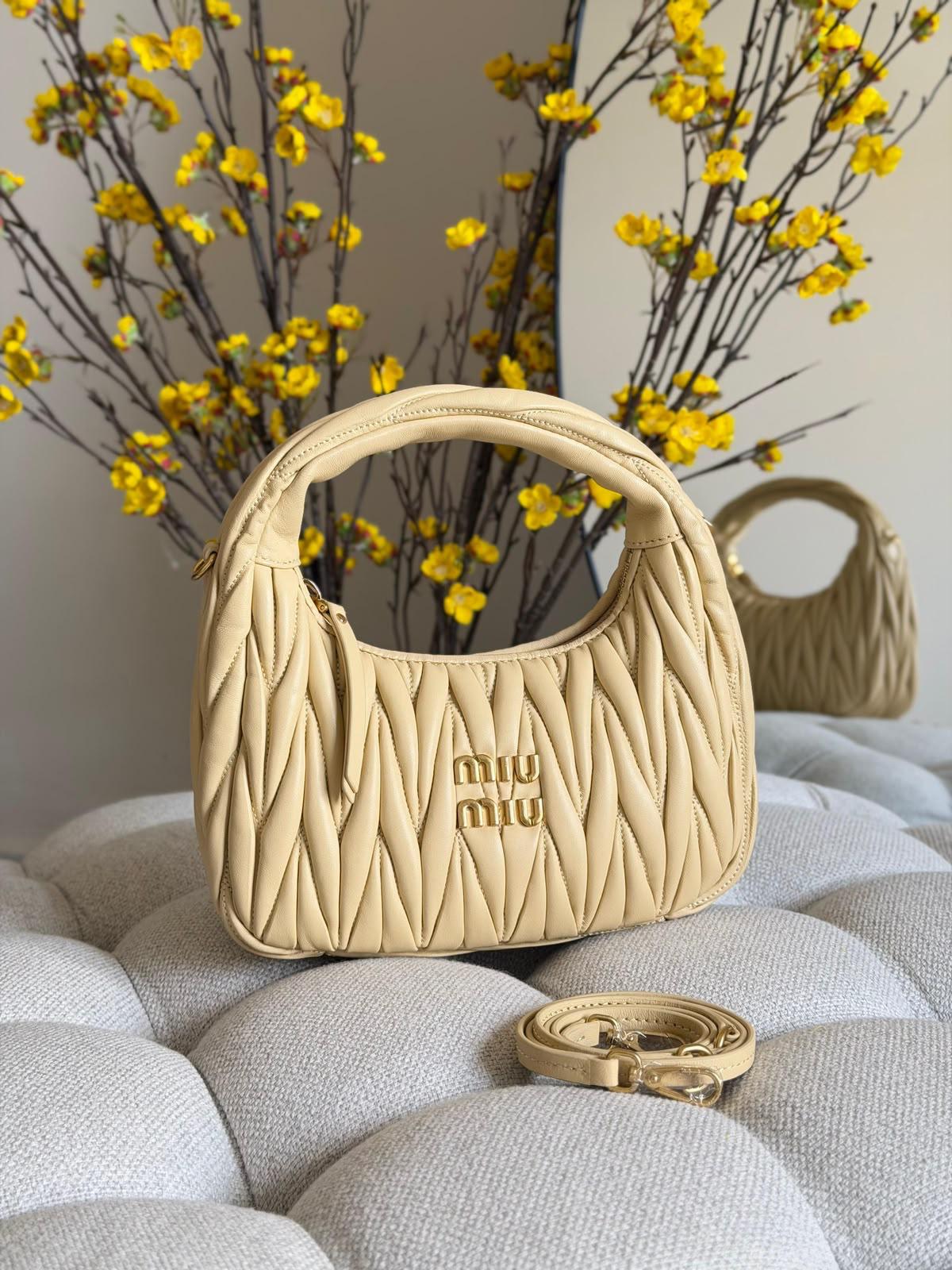 Miu Miu Wander Matelassé Nappa Leather Mini Hobo Bag - 8