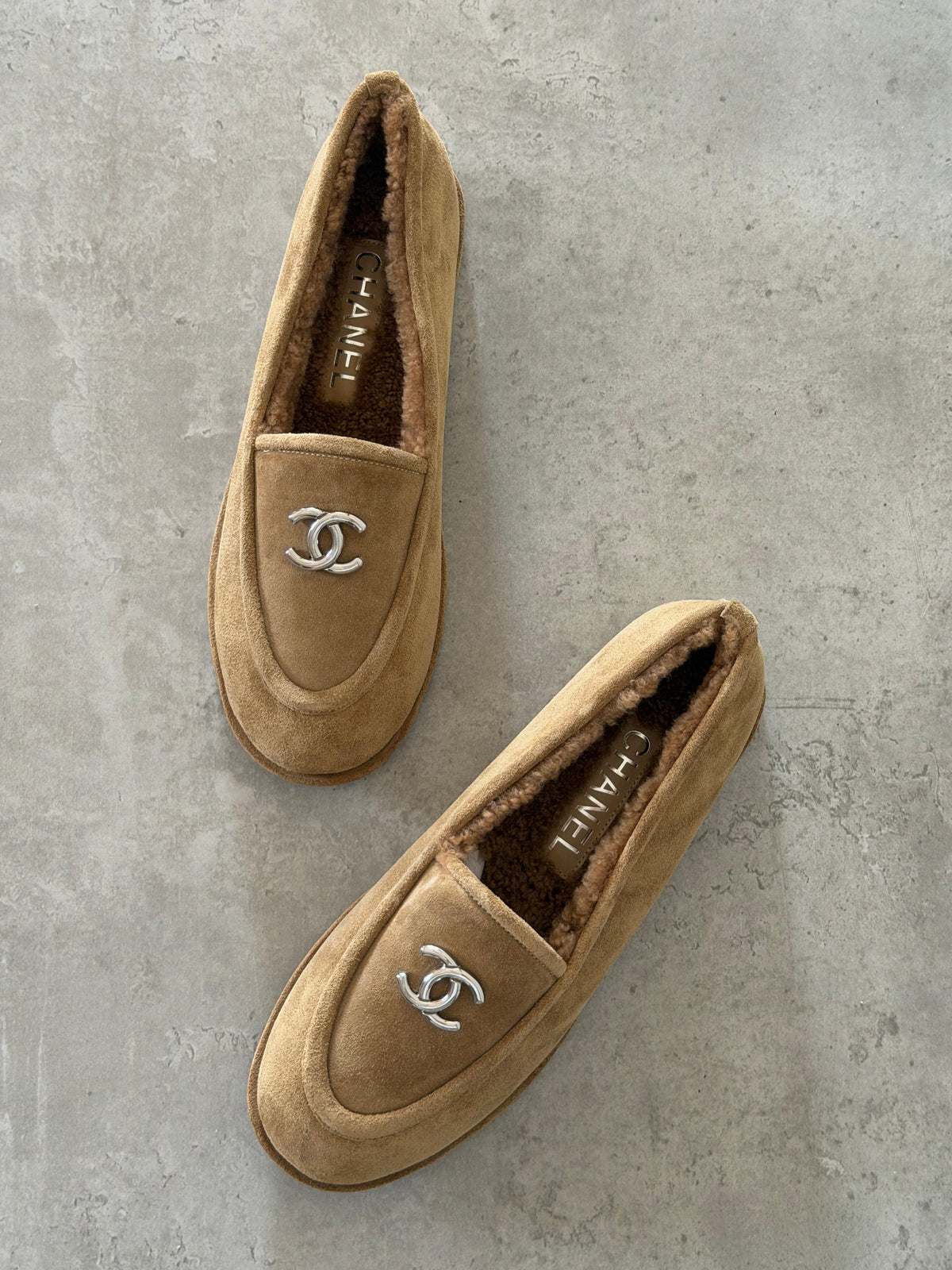 Chanel Suede Kidskin and Shearling Loafers - 4