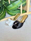 Chanel Satin Pearl Bow Mules