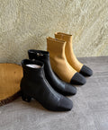 Chanel Two-Tone Cap-Toe Ankle Boots