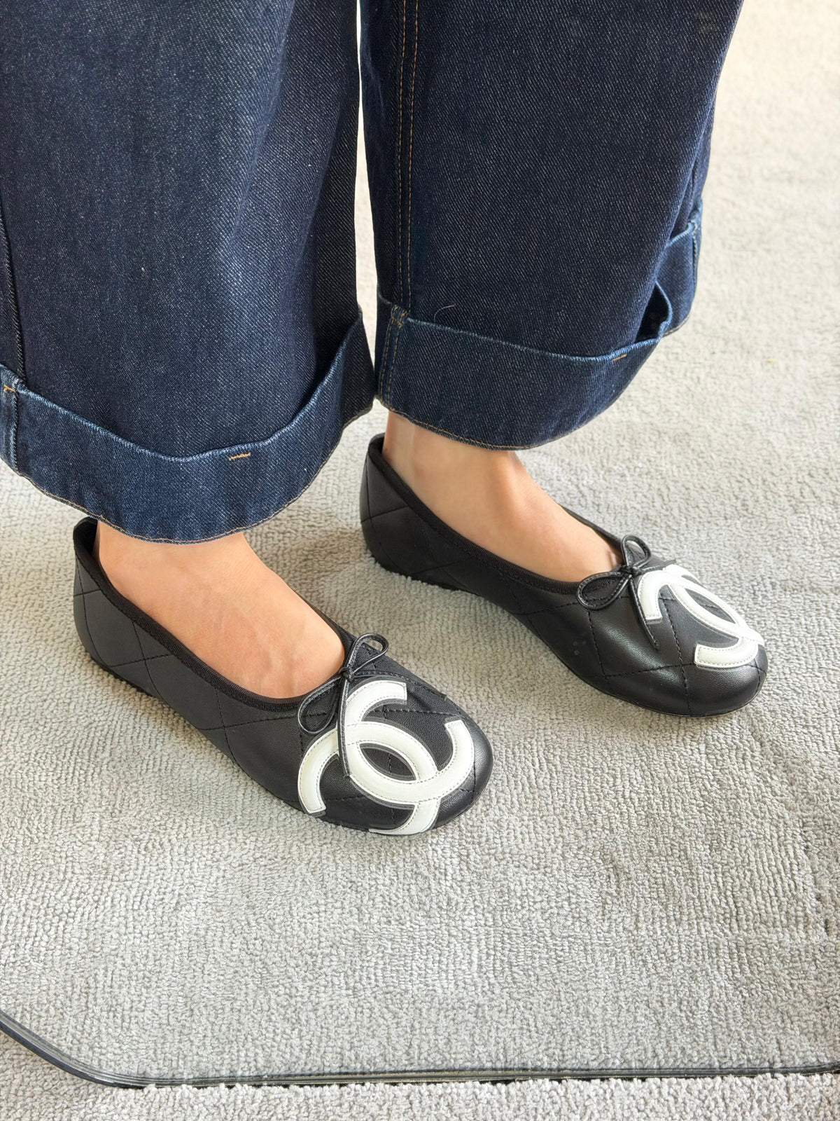 Chanel Quilted CC Ballet Flats