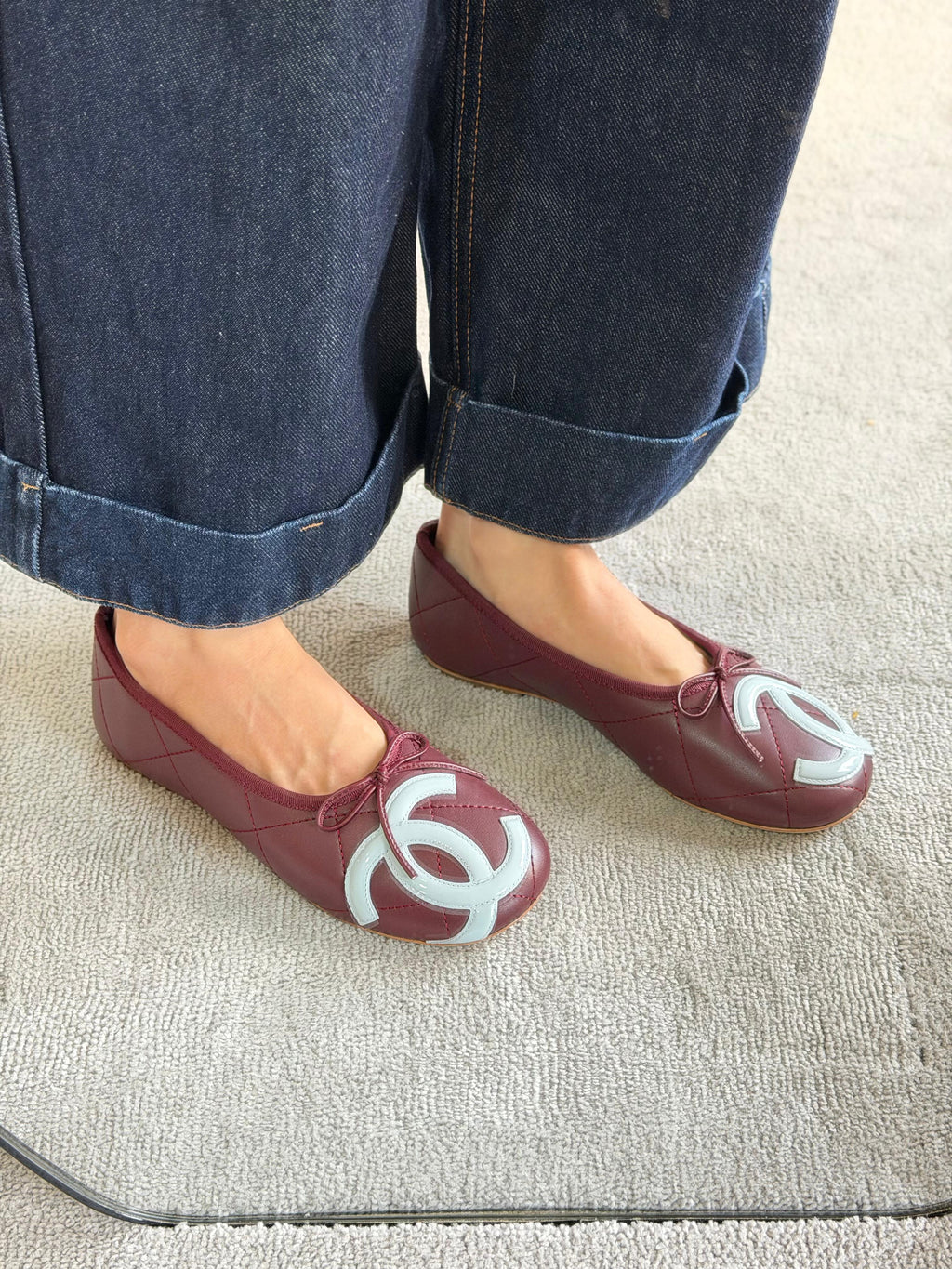 Chanel Quilted CC Ballet Flats