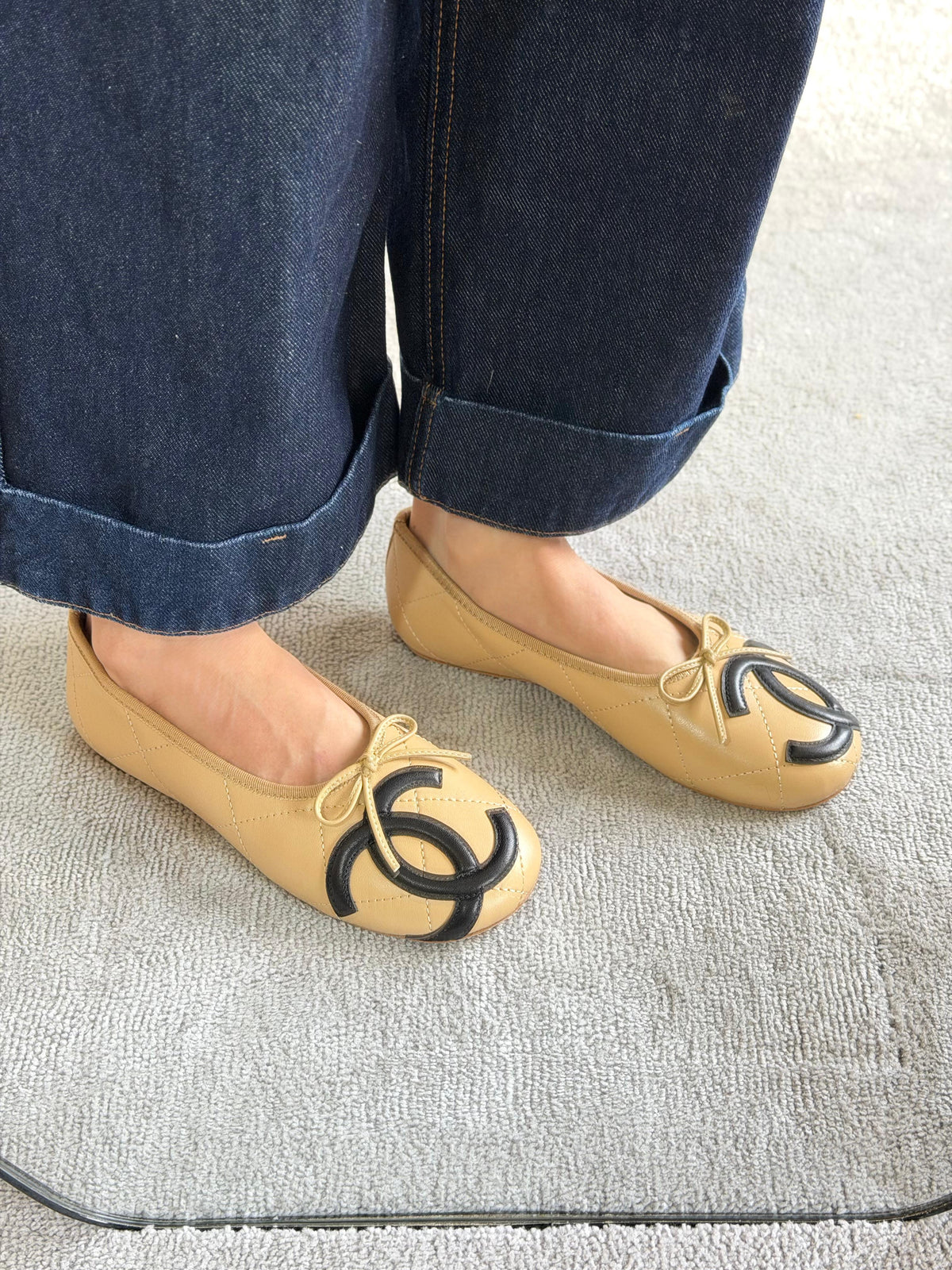 Chanel Quilted CC Ballet Flats