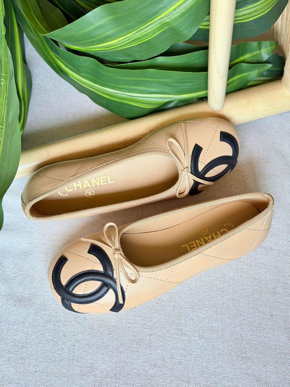 Chanel Quilted CC Ballet Flats