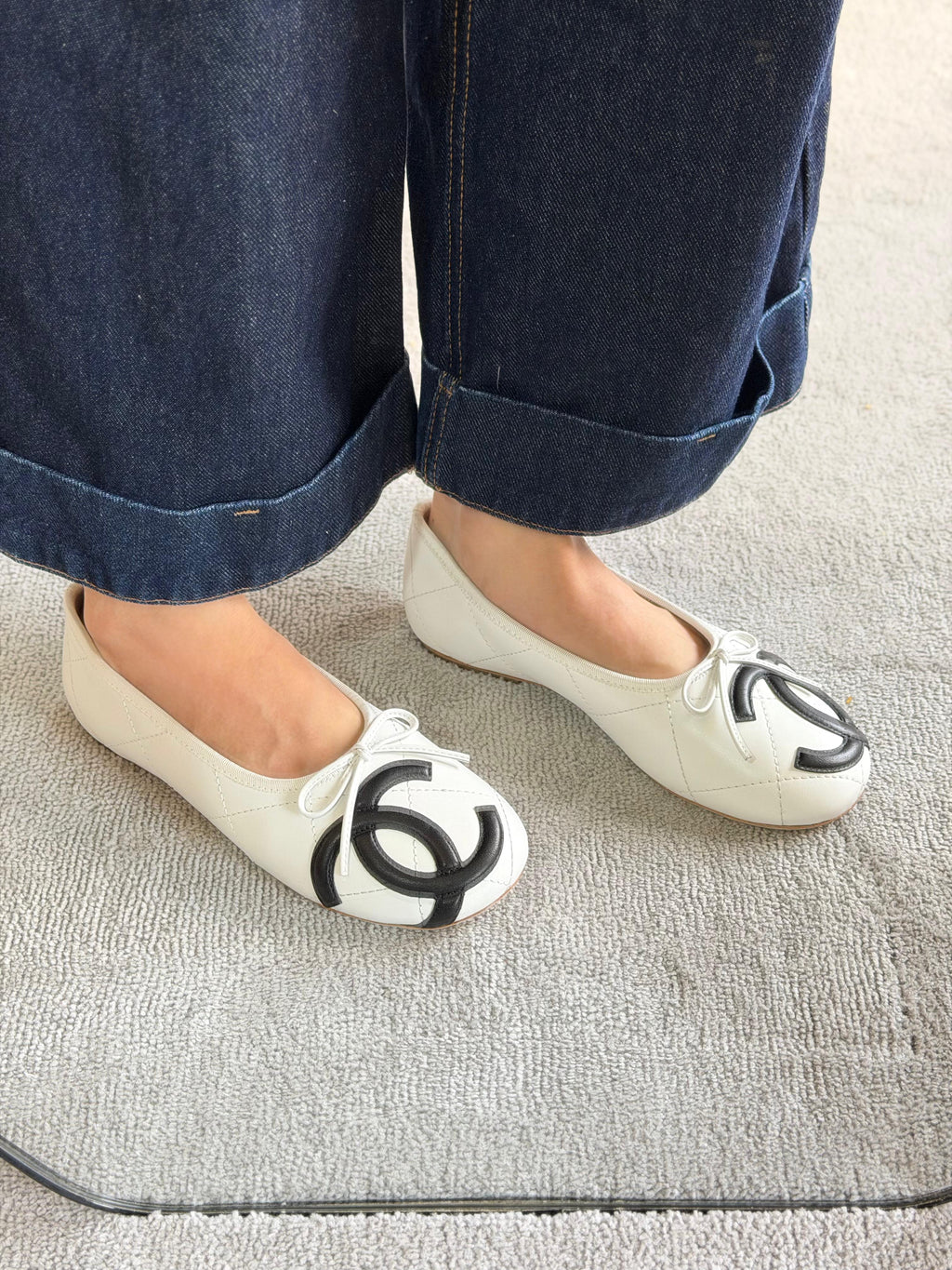Chanel Quilted CC Ballet Flats