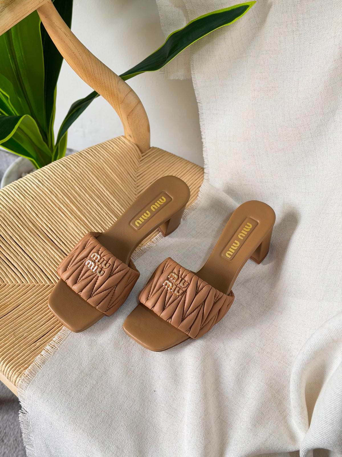 Miu Miu Matelassé Nappa Leather Mule Sandals - 11