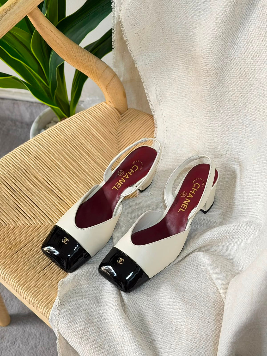 Chanel Lambskin & Patent Calfskin Slingbacks - 3