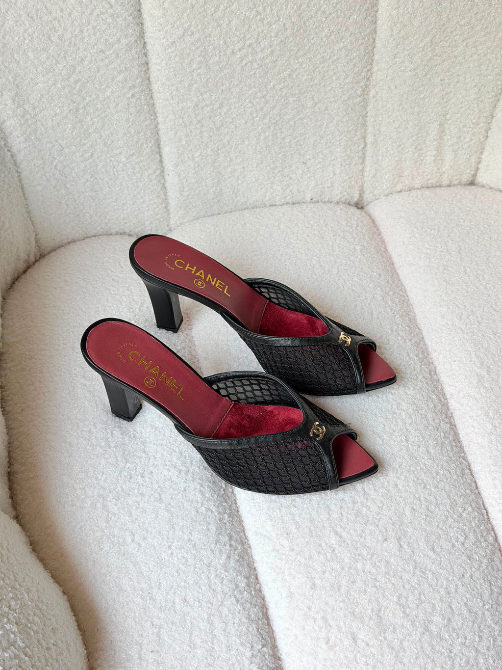 Chanel Coco Beach Mesh and Lambskin Mules - 2