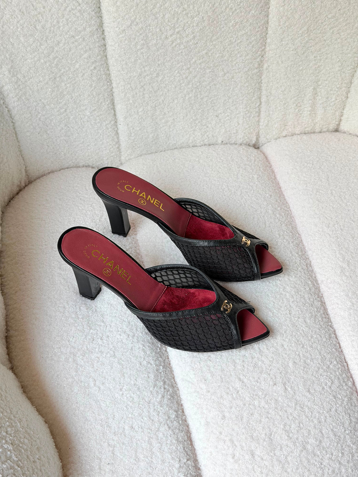 Chanel Coco Beach Mesh and Lambskin Mules - 2