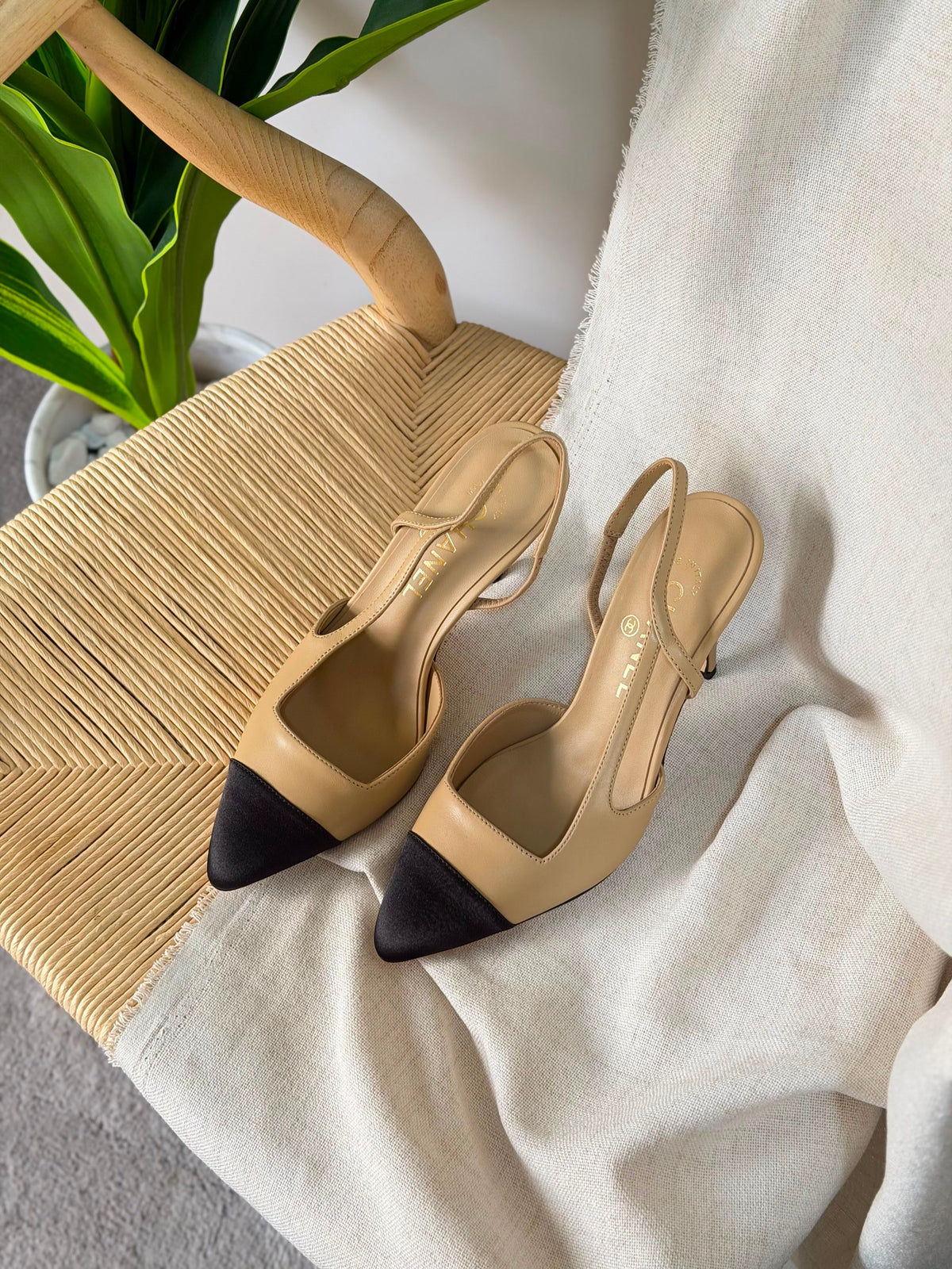 Chanel Slingbacks in Goatskin and Mixed Fibers