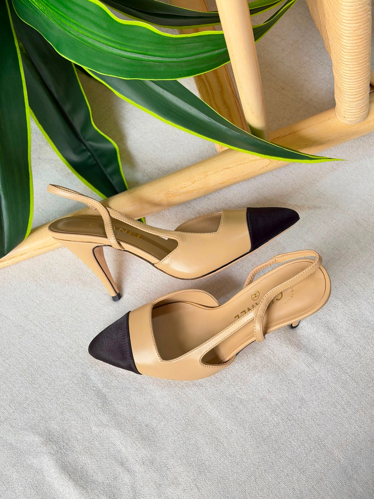 Chanel Slingbacks in Goatskin and Mixed Fibers - 10