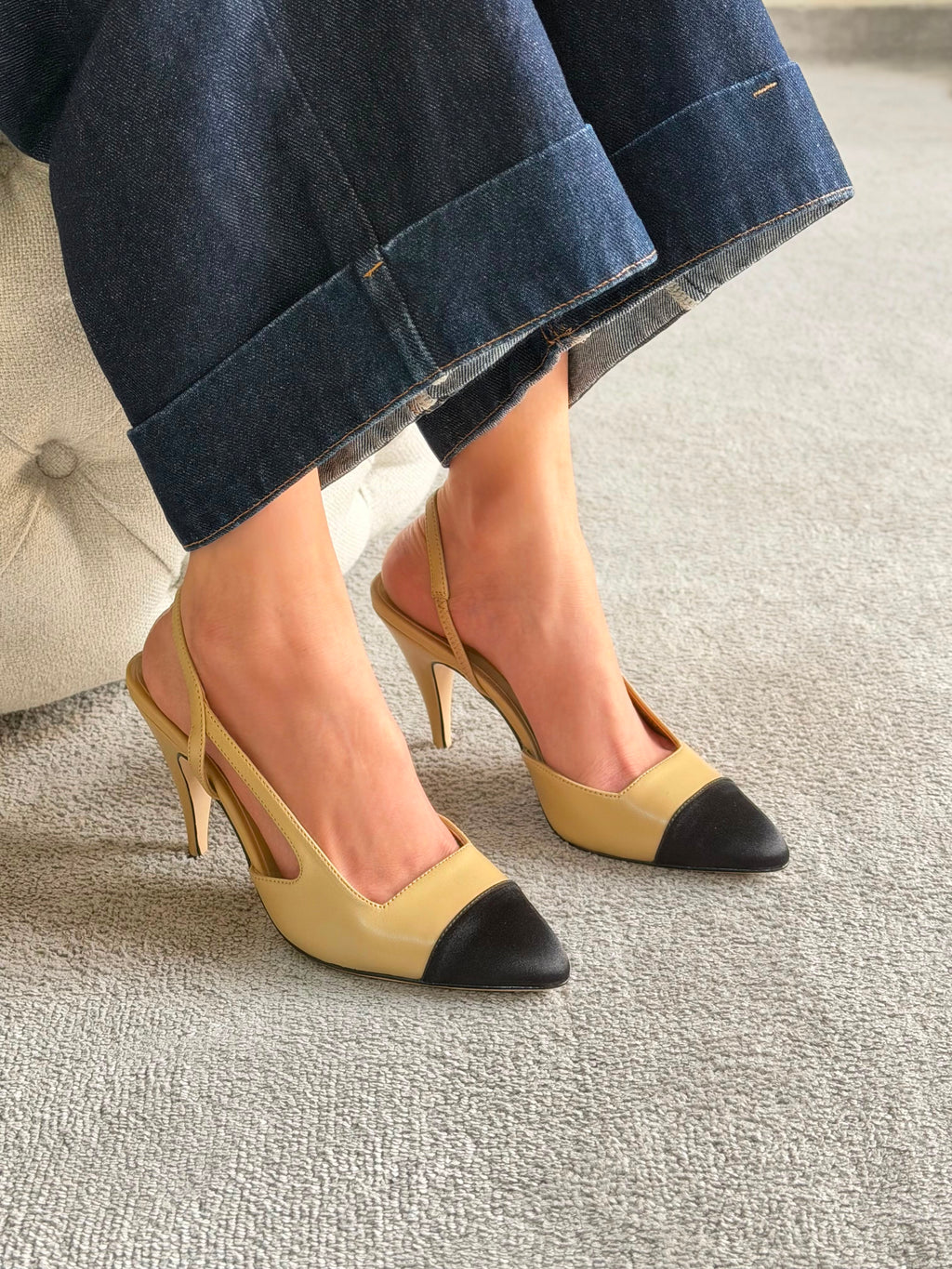 Chanel Slingbacks in Goatskin and Mixed Fibers - 2