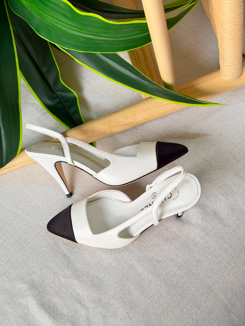 Chanel Slingbacks in Goatskin and Mixed Fibers - 12