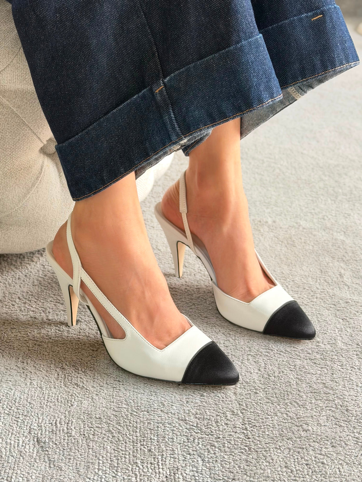 Chanel Slingbacks in Goatskin and Mixed Fibers - 13