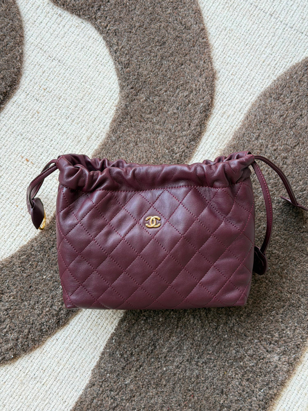 Chanel Quilted Drawstring Clutch with Strap Bag - 8