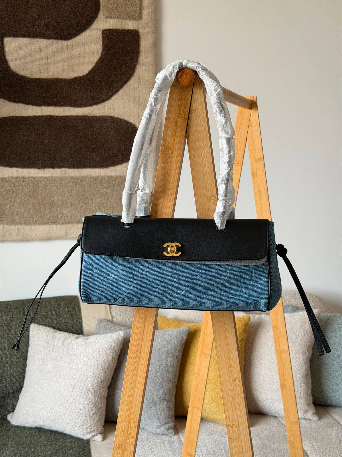 Chanel Calfskin Denim Stitched Urban Essentials