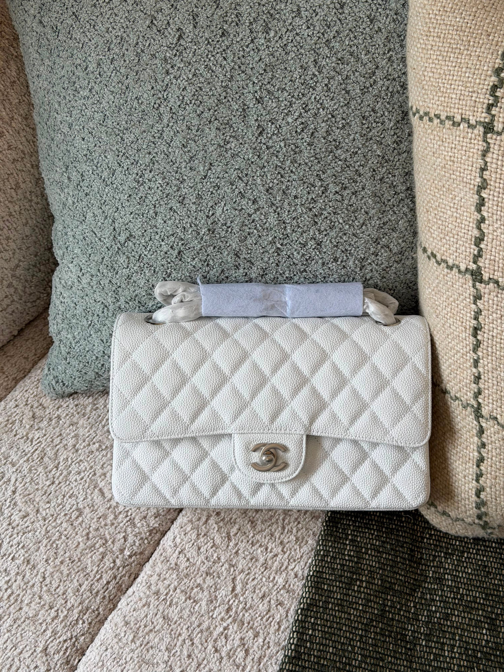 Chanel Medium Classic Double Flap Bag Silver Hardware