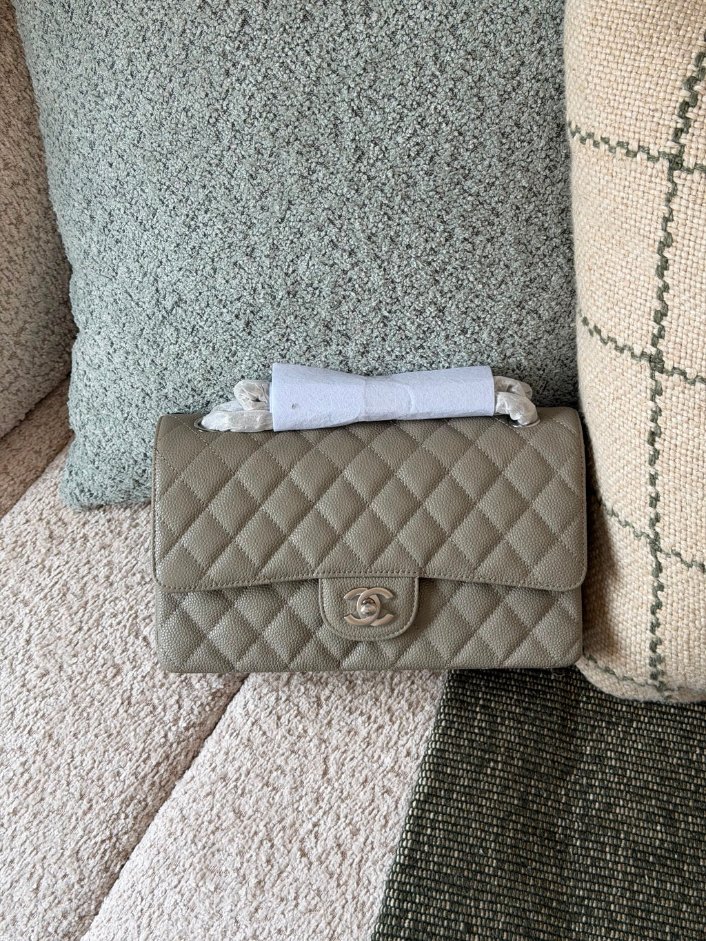 Chanel Medium Classic Double Flap Bag Silver Hardware - 4