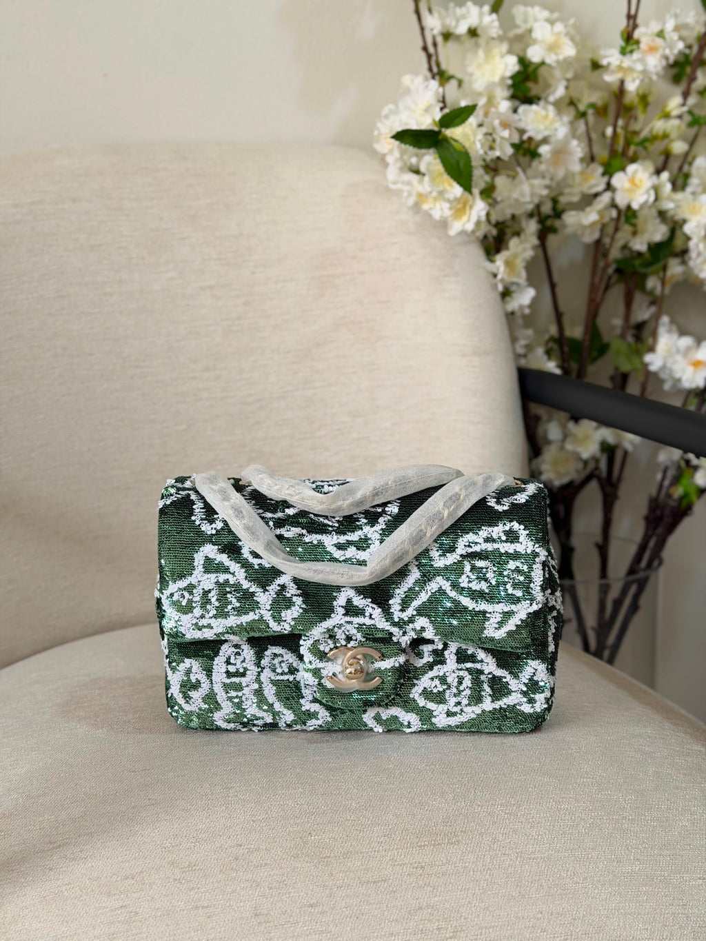 Chanel Sequins and Satin Mini Square Classic Flap Bag
