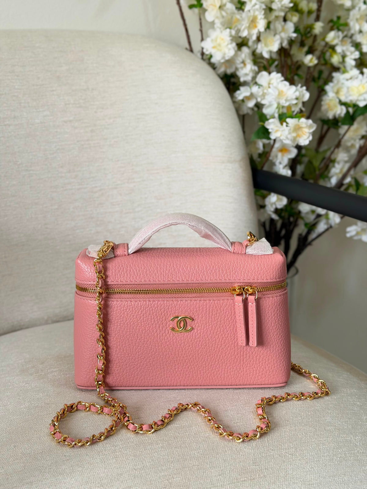 Chanel Caviar Quilted Trendy Handle Slim Vanity
