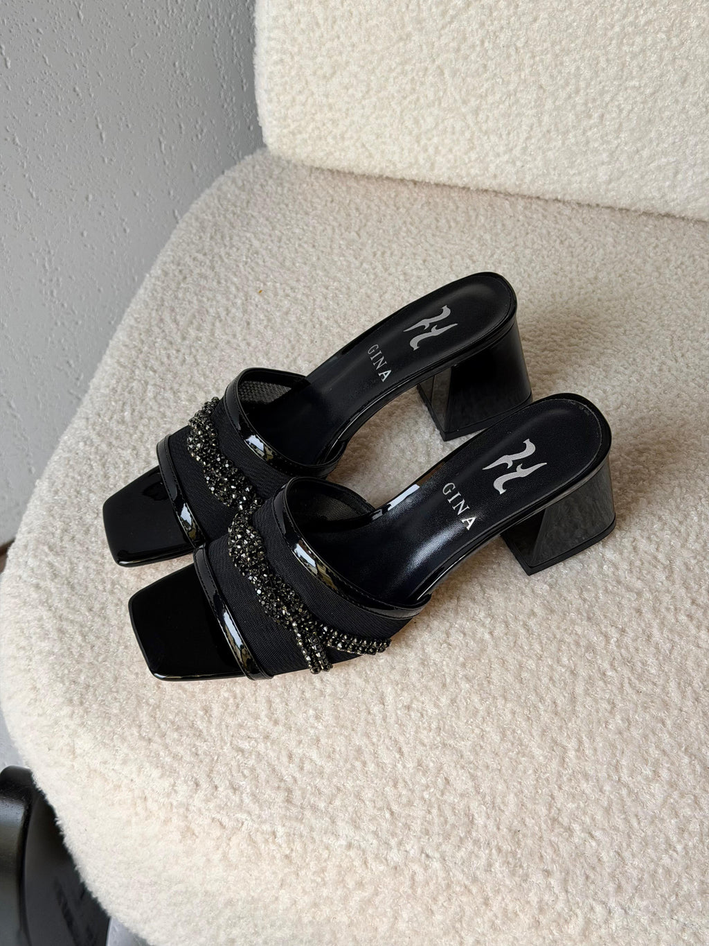 Gina Square-Toe Mesh Mules - 13
