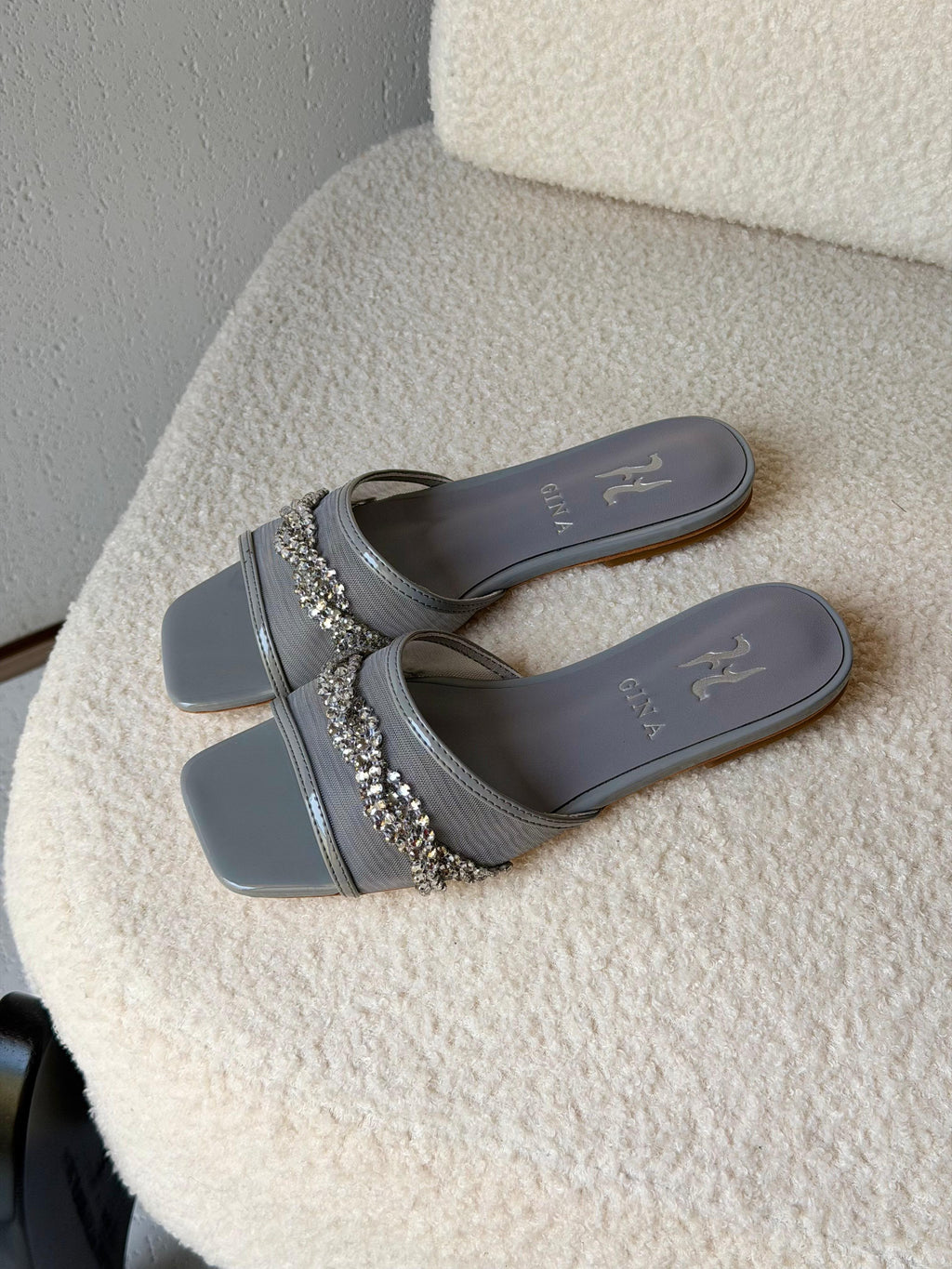 Gina Square-Toe Mesh Flats - 12