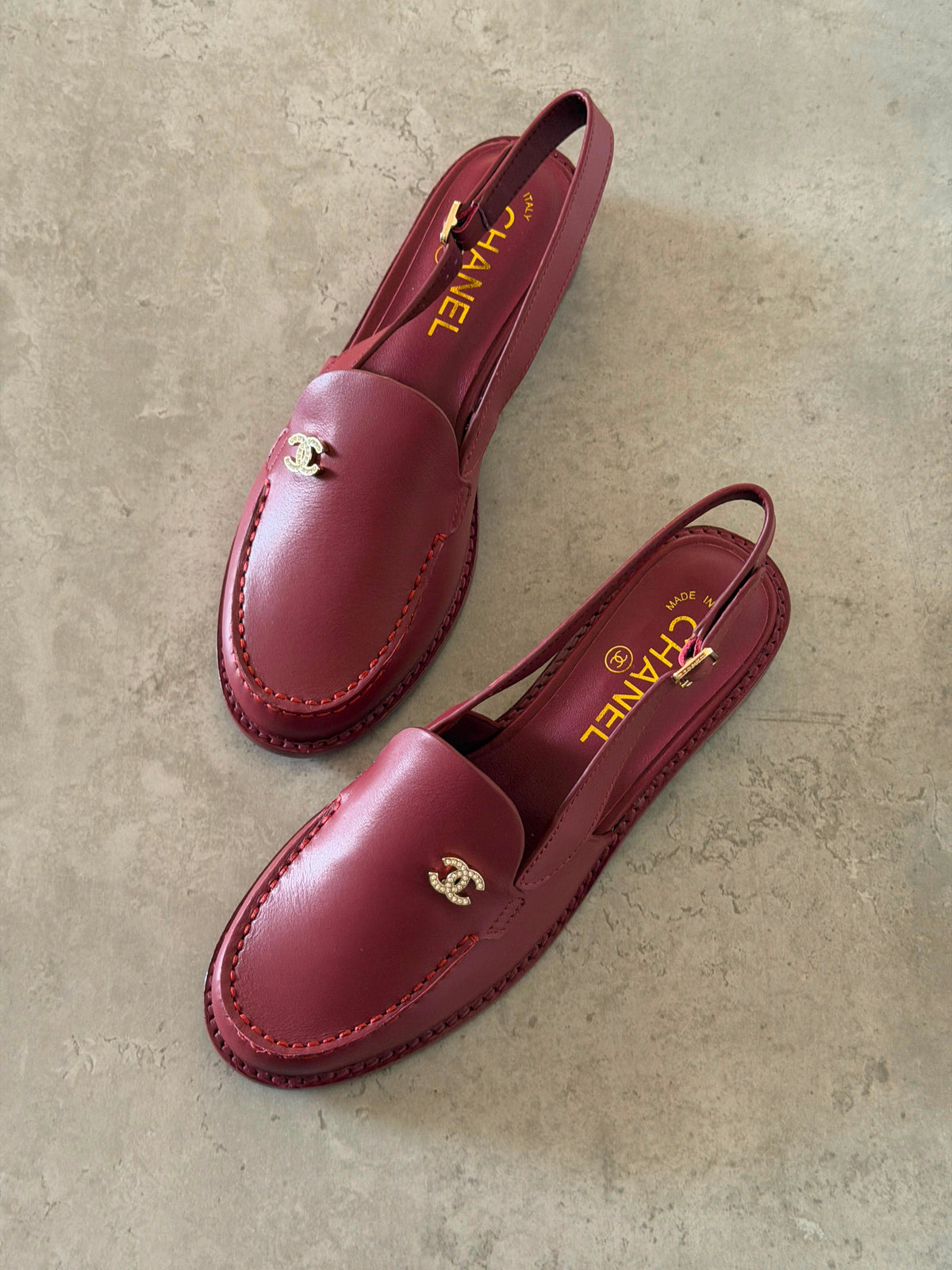 Chanel Calfskin Slingback Loafers