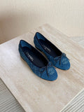 Chanel Washed Out Denim Quilted Ballet