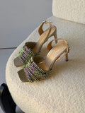 Gina Metallic Leather Slingback Sandals