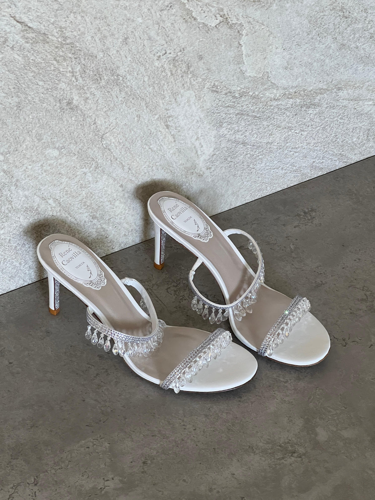 Rene Caovilla Satin Chandelier Heeled Mules - 3