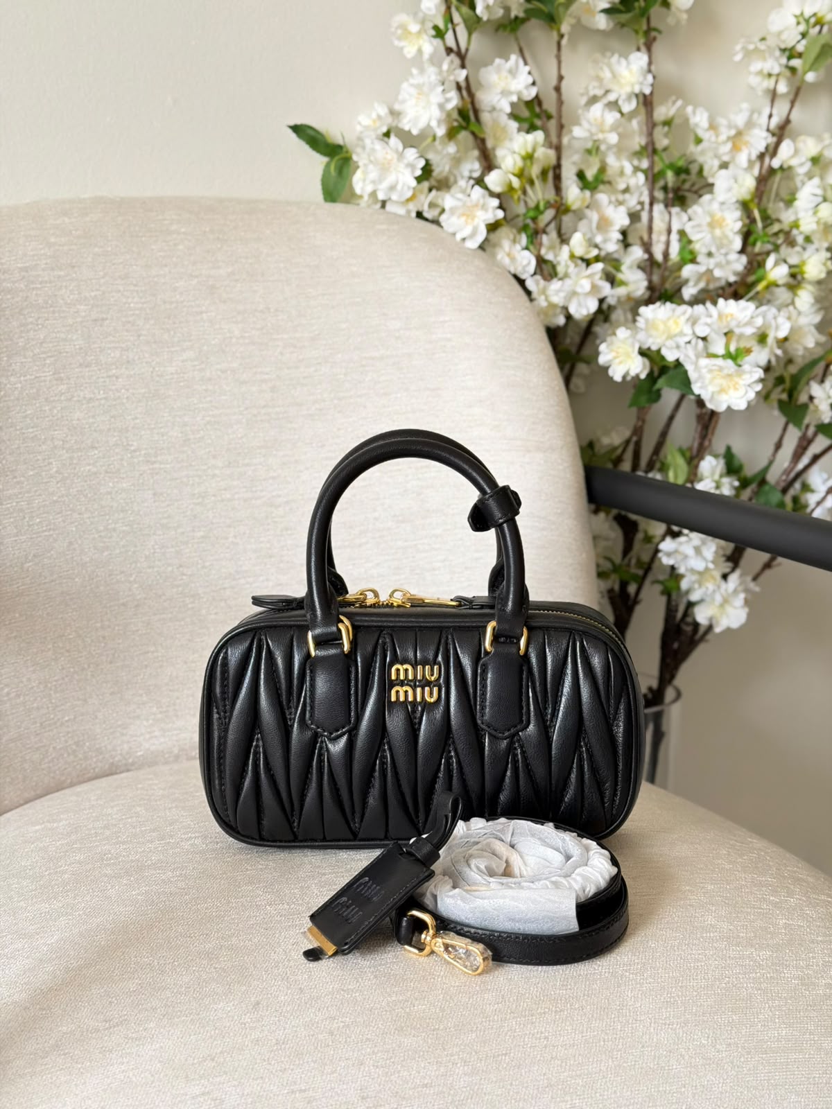 Miu Miu Arcadie Matelassé Nappa Leather Mini-Bag