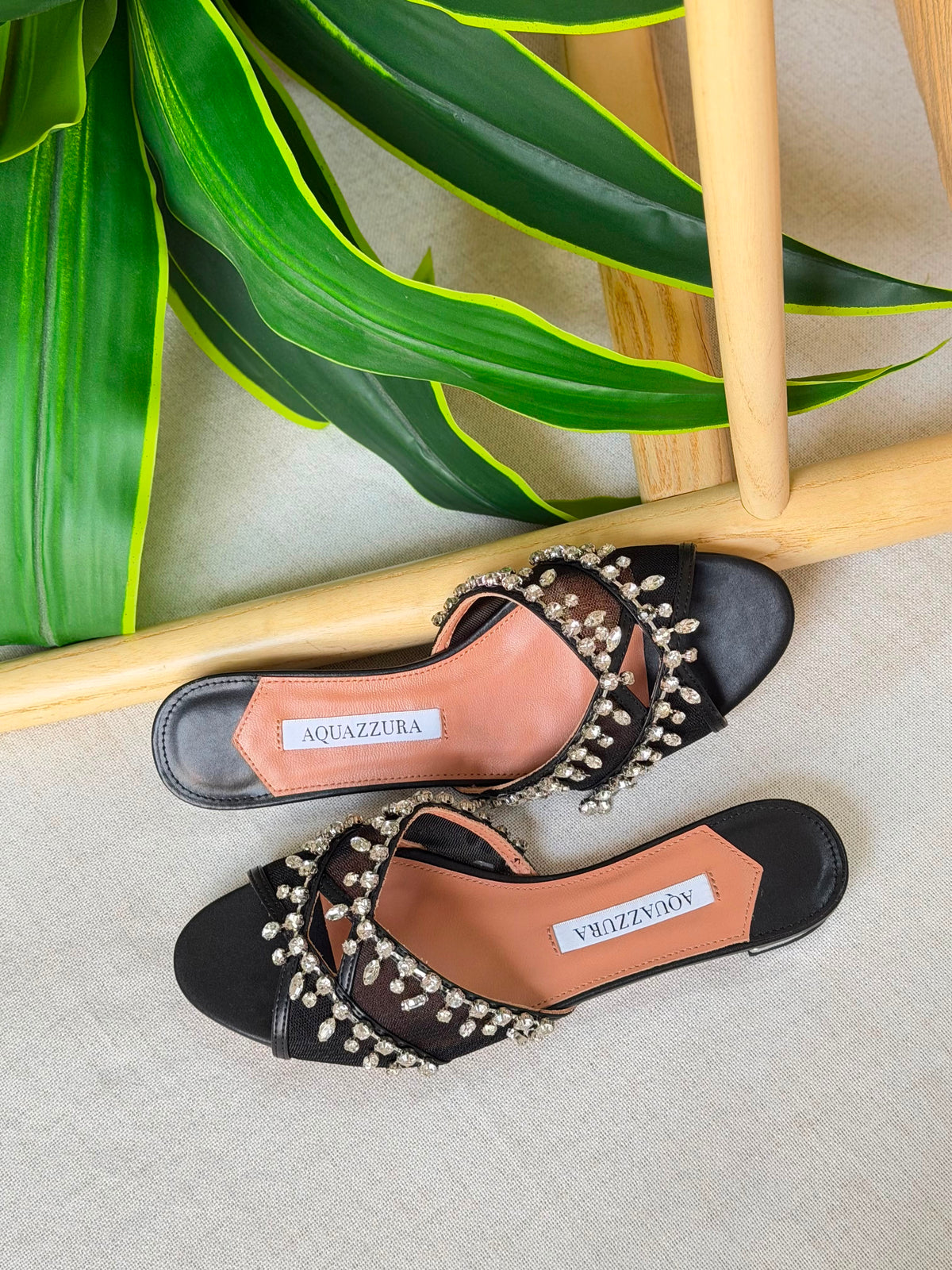 Aquazzura Temptation Crystal Flat Sandals - 2