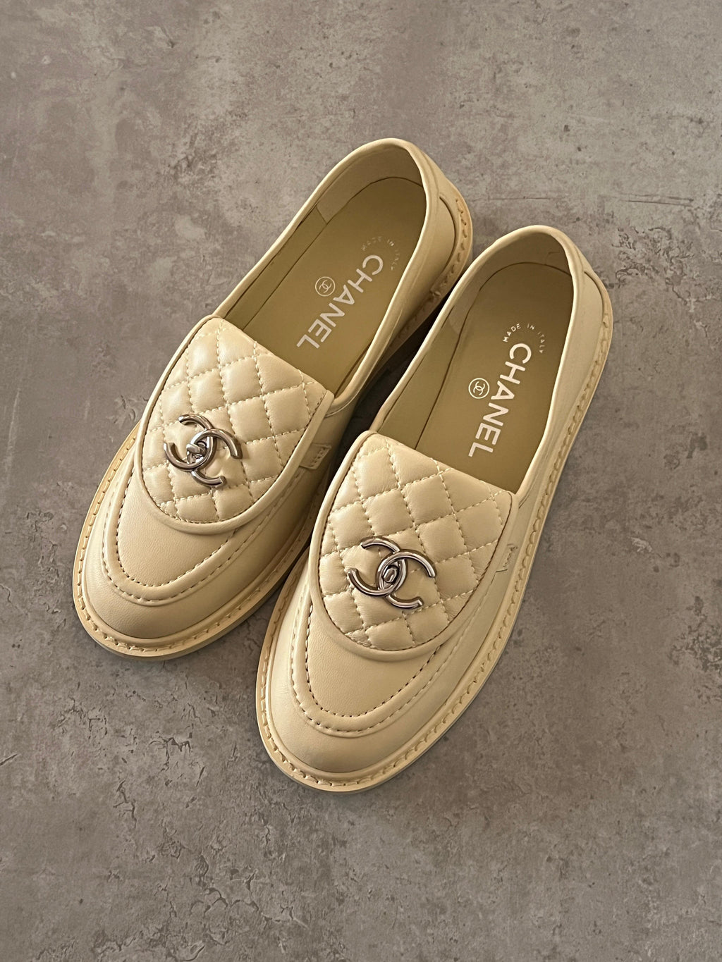 Chanel Quilted Lambskin Loafers