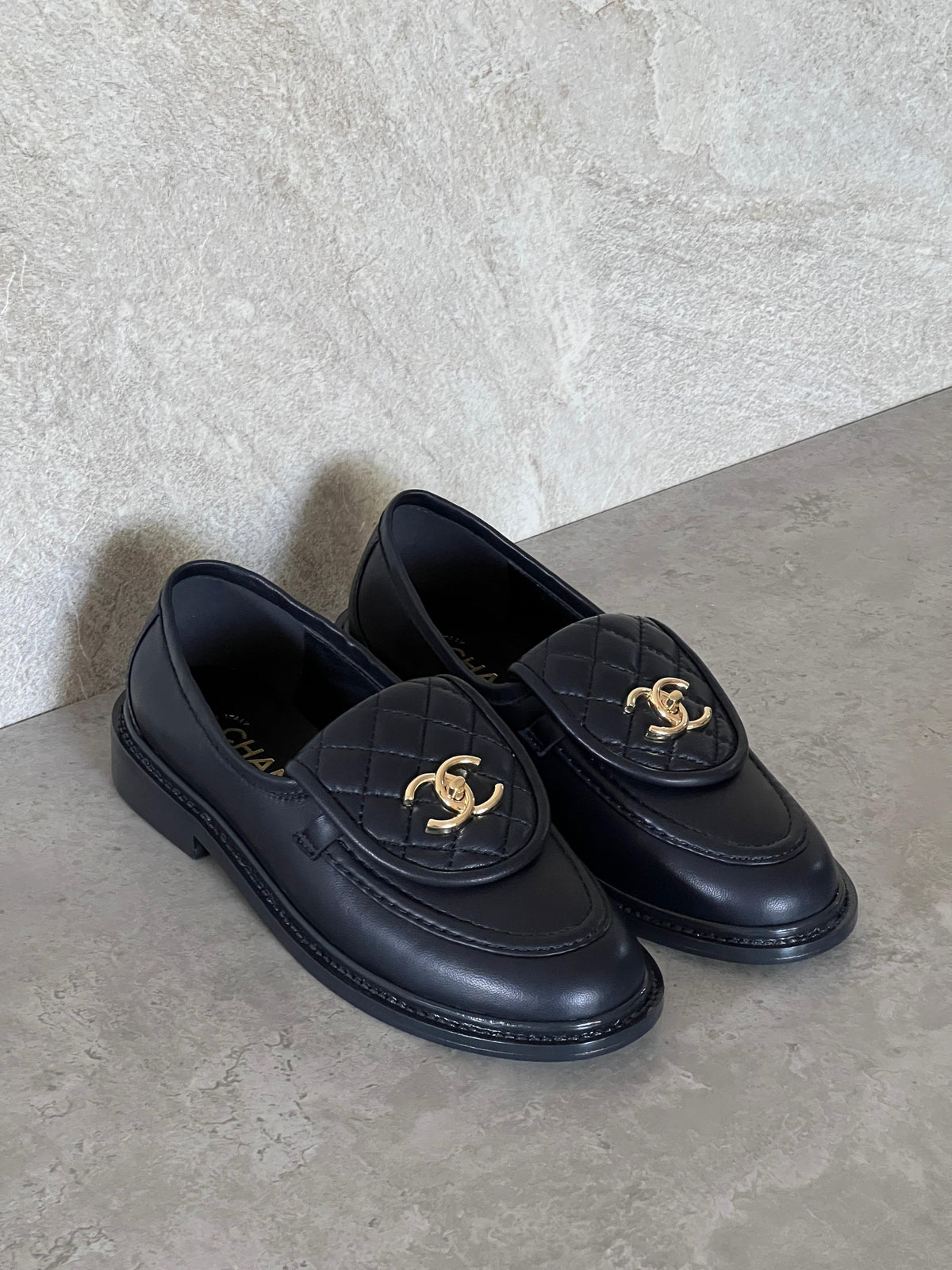 Chanel Quilted Lambskin Loafers