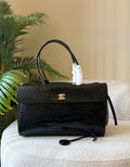 Chanel Crocodile Embossed Calfskin Metal Bag