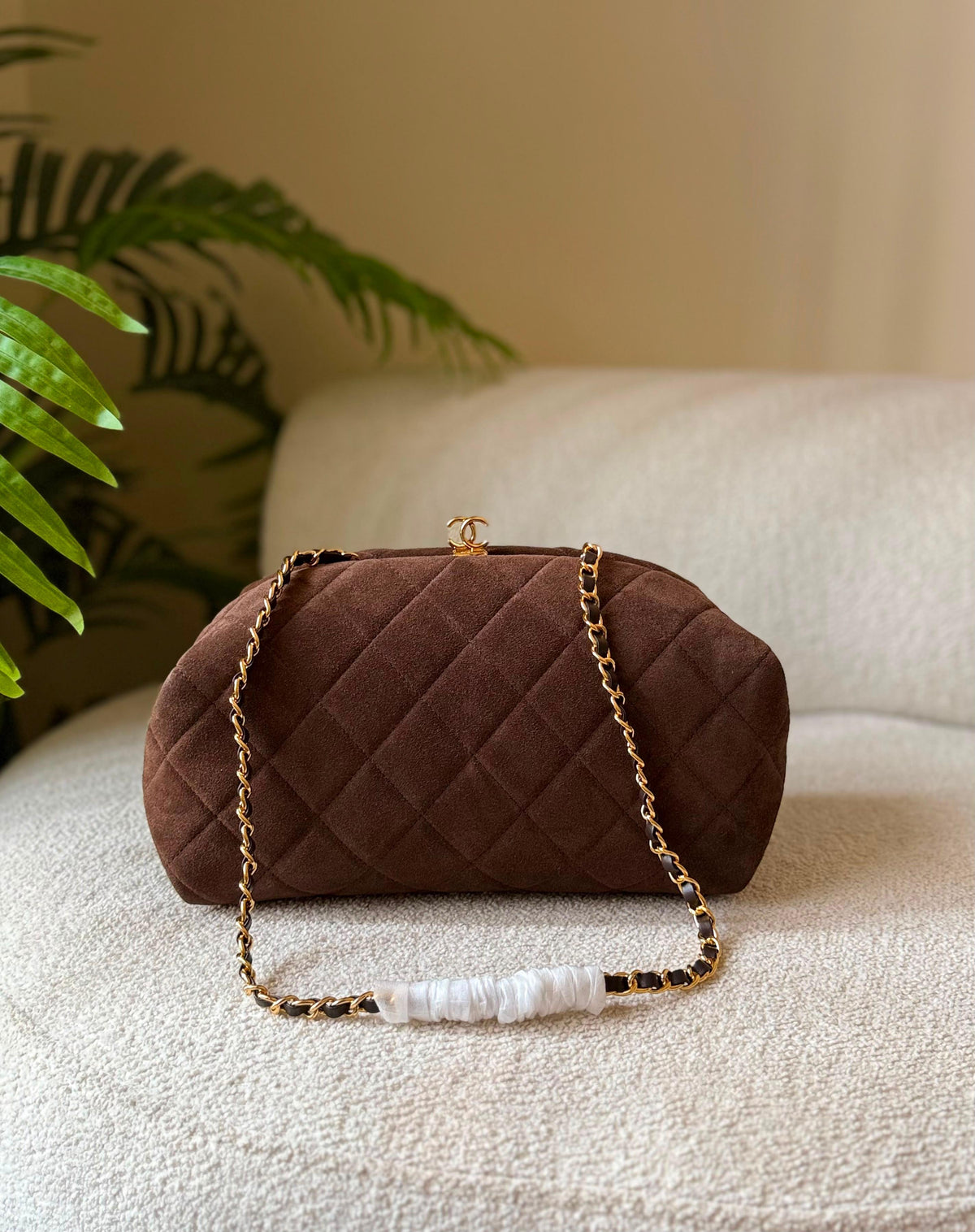 Chanel Clutch with Chain Suede Calfskin - 3