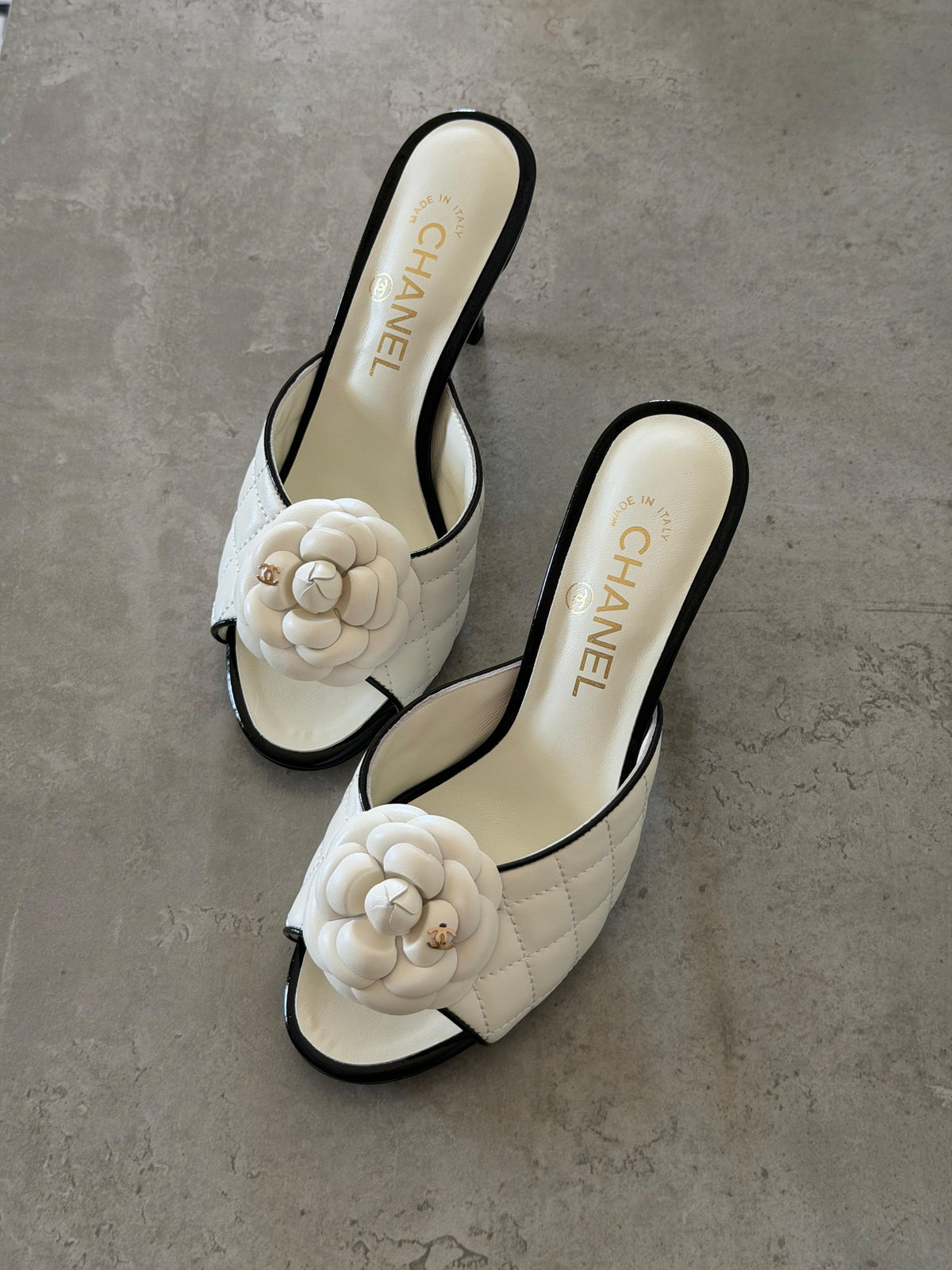 Chanel Camellia Quilted Lambskin Mule Sandals - 2