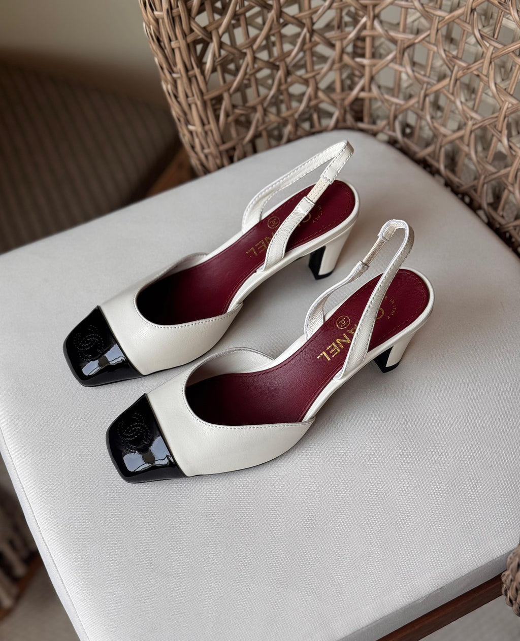 Chanel Lambskin & Patent Calfskin Slingbacks - 2