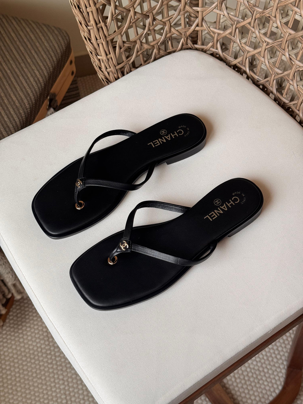 Chanel Goatskin CC Times Square Thong Sandals - 4