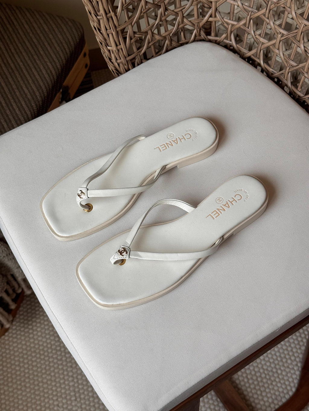 Chanel Goatskin CC Times Square Thong Sandals - 3