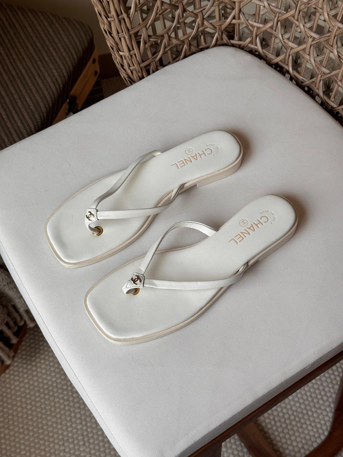 Chanel Goatskin CC Times Square Thong Sandals - 3
