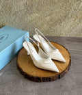 Prada Brushed Leather Slingback Pumps