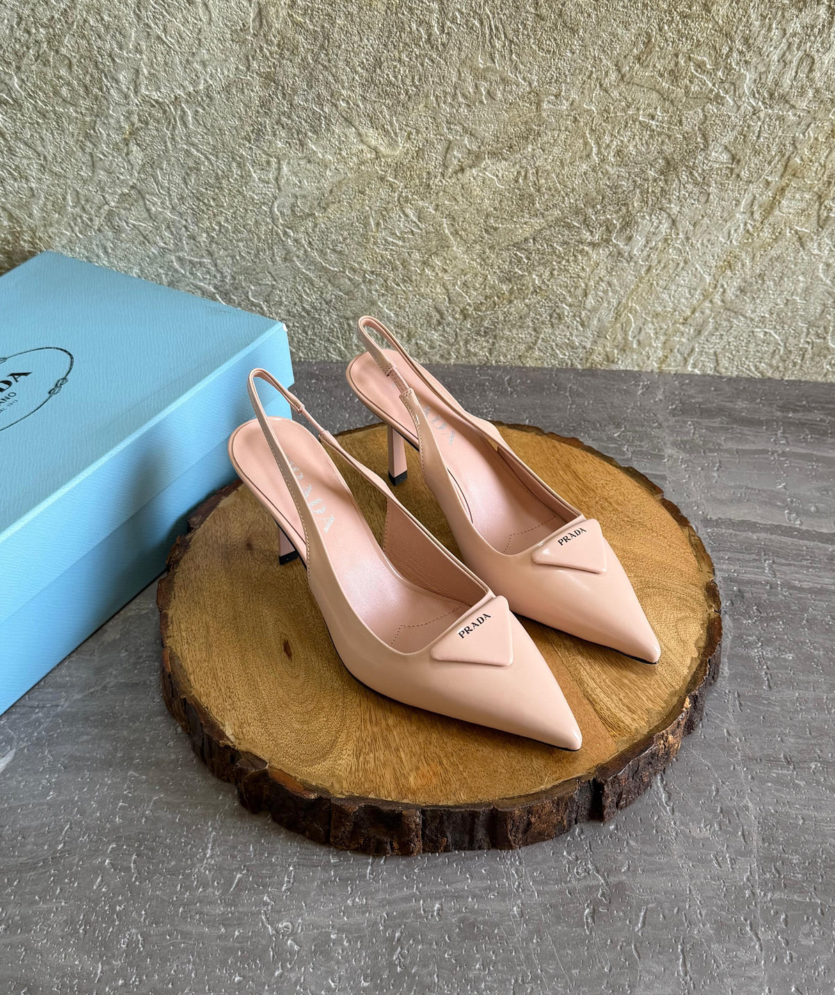 Prada Brushed Leather Slingback Pumps - 3